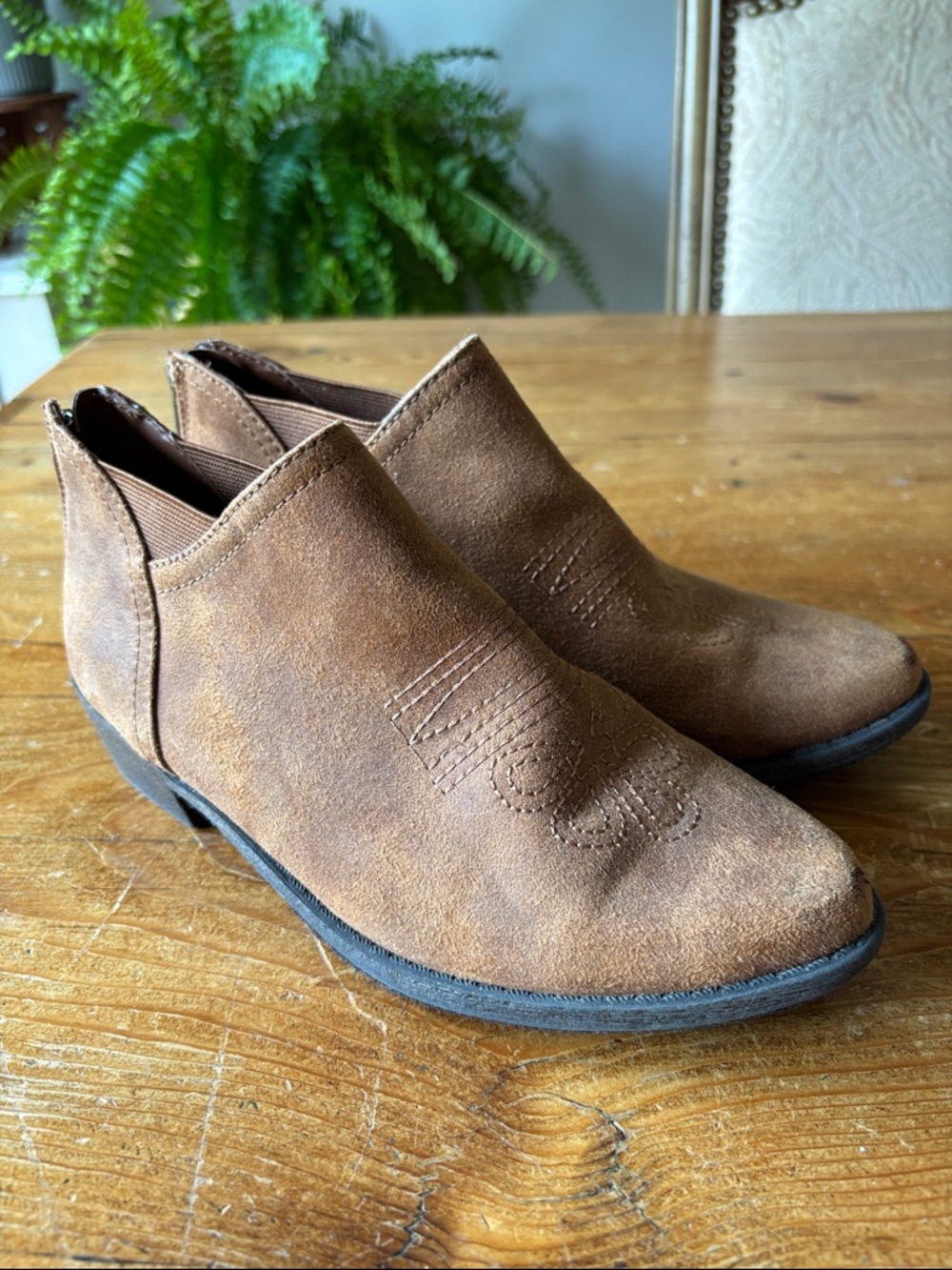 Cat & Jack Brown Suede-Look Slip-On Kids Booties